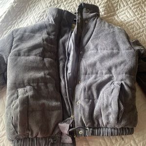 Blue puffer jacket